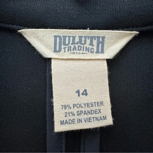Workwear Blazer Jacket Duluth Trading Co Women’s Size 14 Black - Picture 6 of 9